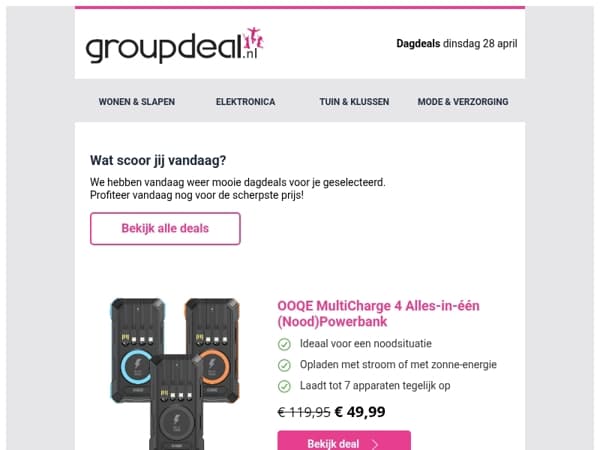 Ontdek de beste deals van vandaag!