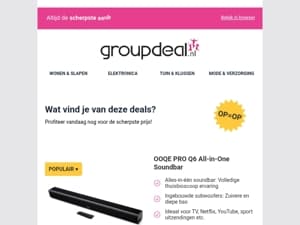 Ontdek de beste deals van vandaag!