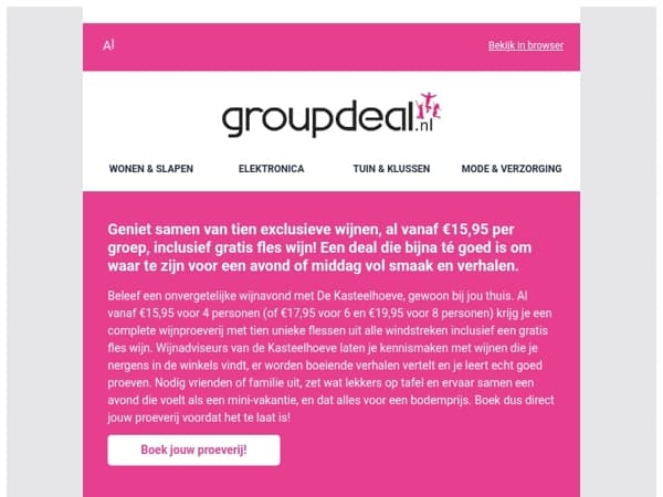 STUNTDEAL: Een wijnproeverij aan huis voor maar €15,95 als TOTAALPRIJS! 🍷🍾