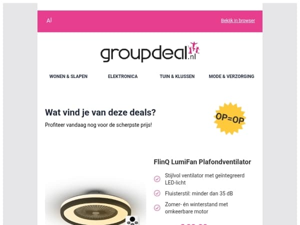 Bekijk de beste deals van de dag