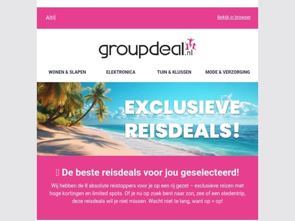 De allerbeste reisdeals van dit moment! Boek direct! 🏝️✈️