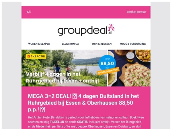 MEGA 3=2 DEAL! 😱 4 dagen Duitsland in het Ruhrgebied bij Essen & Oberhausen 88,50 p.p.! 🔥