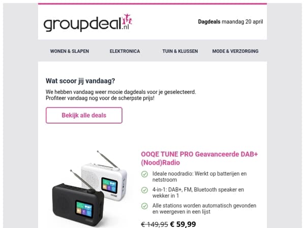 Klaar om te besparen? Bekijk snel de dagdeals