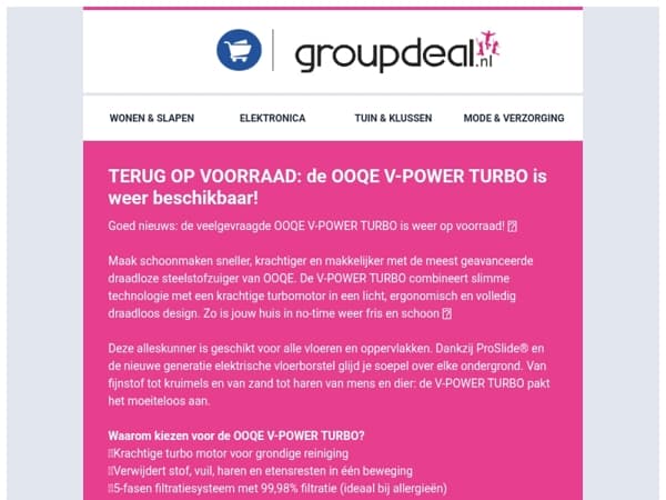 TERUG OP VOORRAAD ✨ De OOQE V-POWER TURBO is weer beschikbaar!