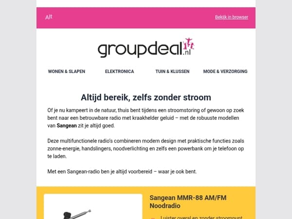 Altijd bereik, zelfs zonder stroom – ontdek de Sangean radio’s
