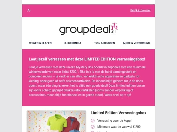 VERRASSINGSBOX: Laat jezelf verrassen met deze mystery box! 🎁❓