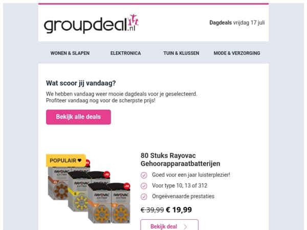 Ontdek de beste deals van vandaag!