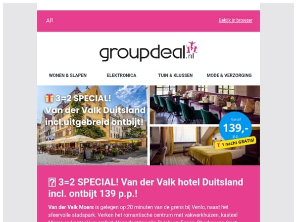 🎁 3=2 SPECIAL! Van der Valk hotel Duitsland incl. ontbijt 139 p.p.!