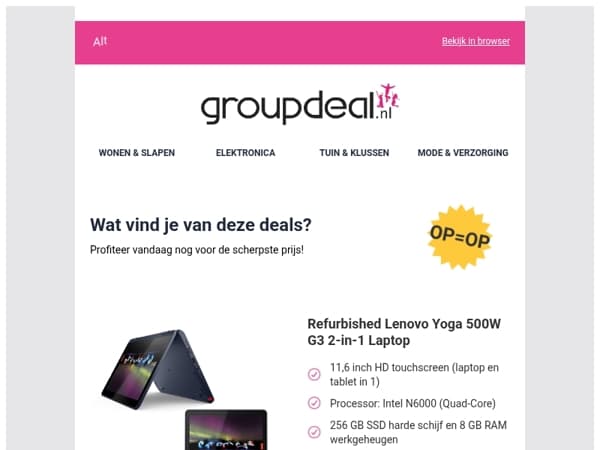 Ontdek de beste deals van vandaag!