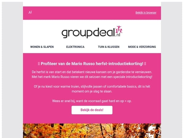 🍂 De herfst is begonnen; korting bij Mario Russo!