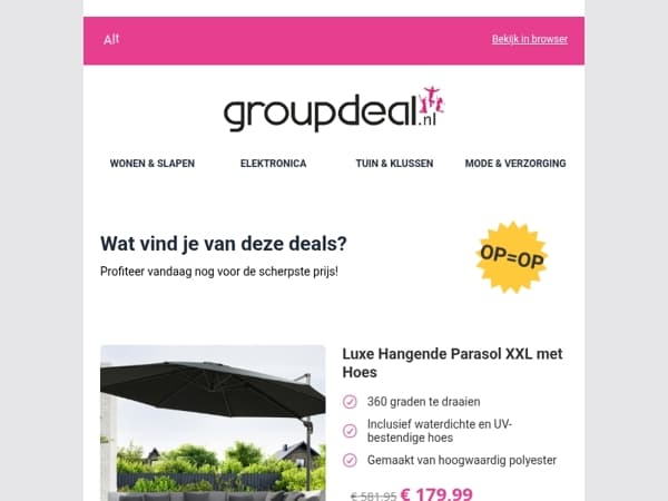 Ontdek de beste deals van vandaag!