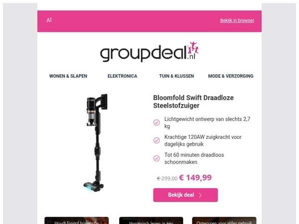 Maak schoonmaken moeiteloos met de Bloomfold Swift