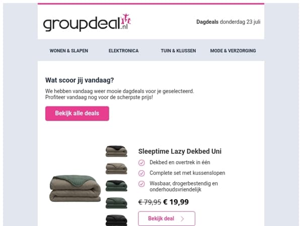 Ontdek de beste deals van vandaag!