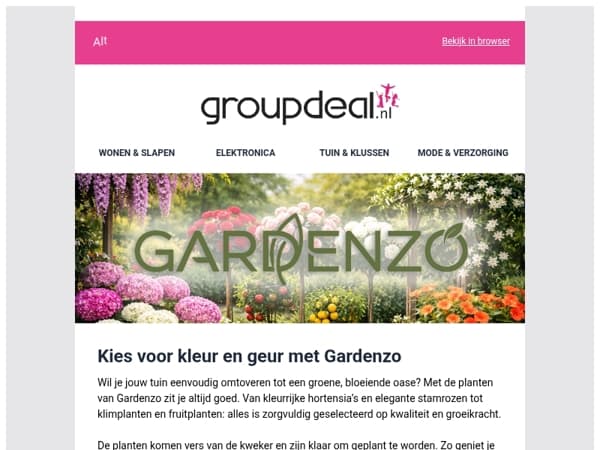 Geef je tuin direct kleur met Gardenzo 🌸