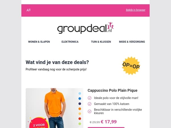 Ontdek de beste deals van vandaag!