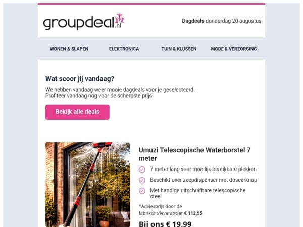 Vandaag: Umuzi Telescopische Waterborstel in de deal! 🌊