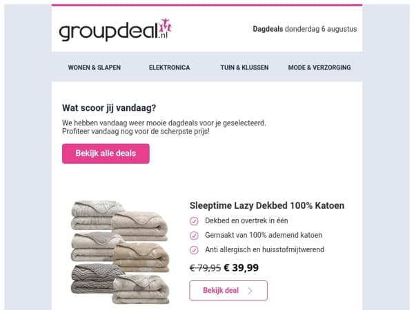 Ontdek het Sleeptime Lazy Dekbed van vandaag! 🛏️