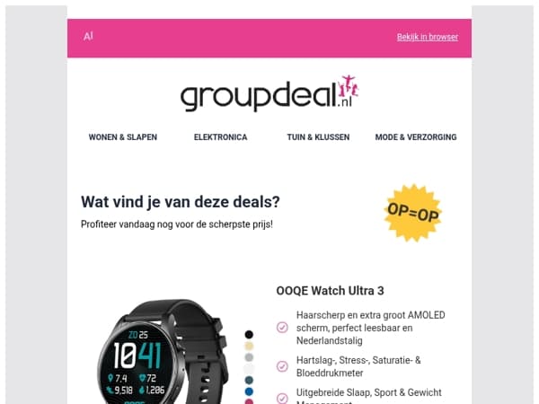 Ontdek de beste deals van vandaag!