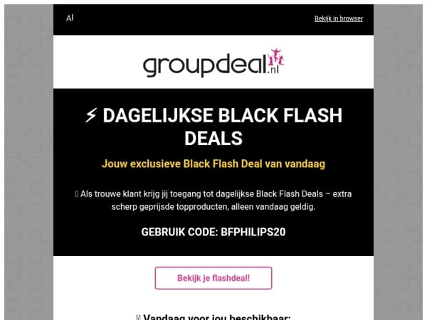 ⚡ Jouw Black Flash Deal van vandaag: €20,- EXTRA kassakorting op deze Philips TV + soundbar bundel!