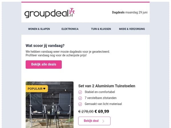 Ontdek de beste deals van vandaag!