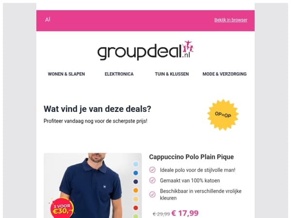 Ontdek de beste deals van vandaag!