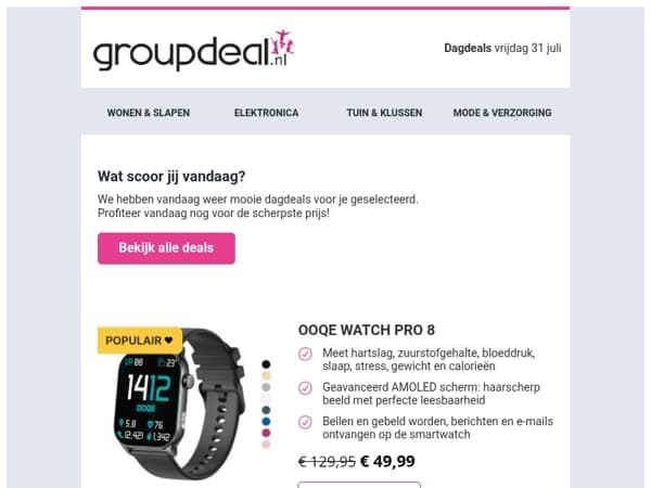 Vandaag alleen: OOQE WATCH PRO 8 in de spotlight! ⏰