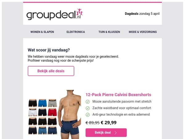 Bekijk de beste deals van de dag