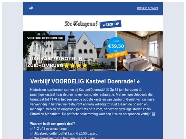 Verblijf VOORDELIG Kasteel Doenrade! ⭐