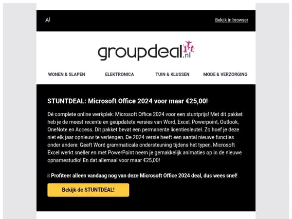 🚨STUNTDEAL: Microsoft Office 2024 voor maar €25,00! 🖥️