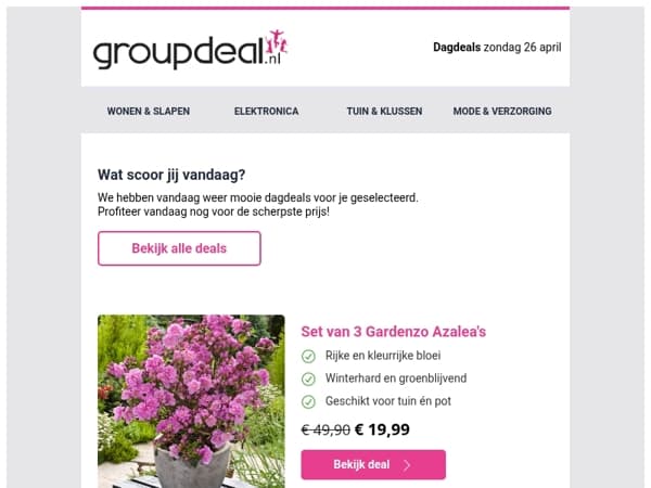 Bekijk de beste deals van de dag