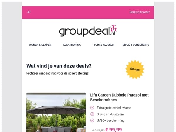 Klaar om te besparen? Bekijk snel de dagdeals
