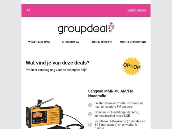 Klaar om te besparen? Bekijk snel de dagdeals