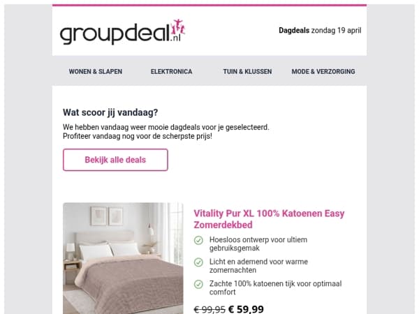 Bekijk de beste deals van de dag