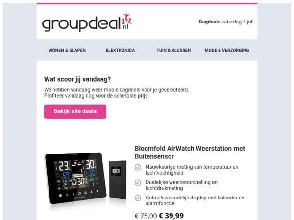 Ontdek de beste deals van vandaag!