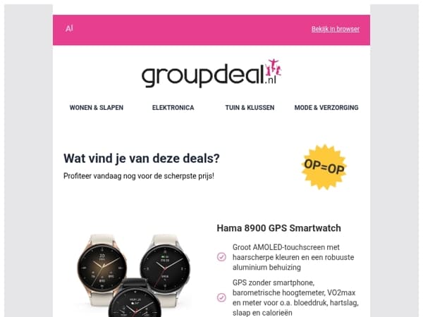 Ontdek de beste deals van vandaag!