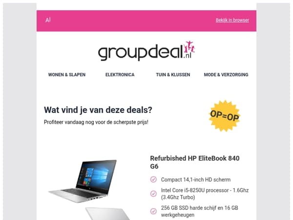 Ontdek de beste deals van vandaag!