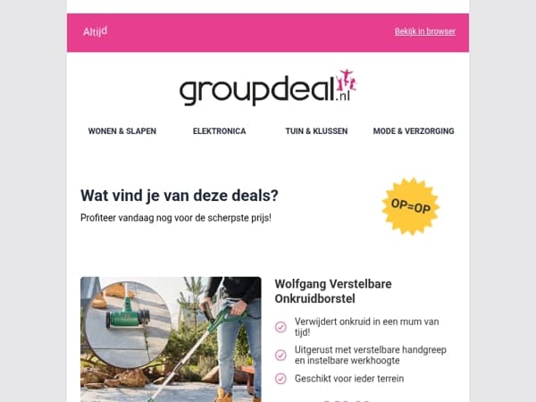 Bekijk de beste deals van de dag