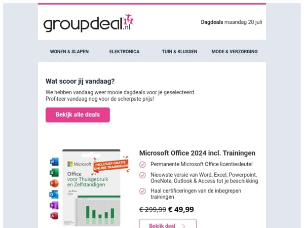 Ontdek de beste deals van vandaag!