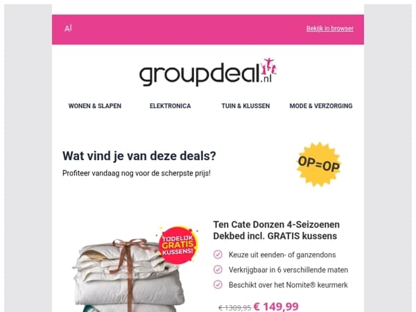 Bekijk de beste deals van de dag