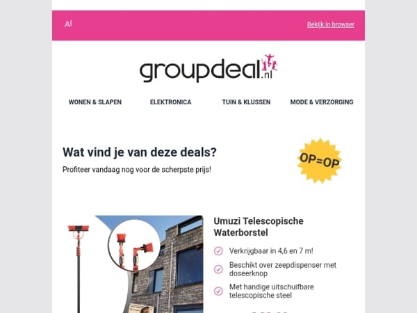 Ontdek de beste deals van vandaag!