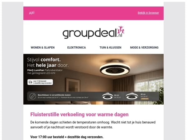 Verkoeling nodig de komende dagen? Voor 17:00 besteld = vandaag verzonden 🥵 OP=OP!