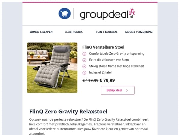 Ervaar ultieme ontspanning met Zero Gravity