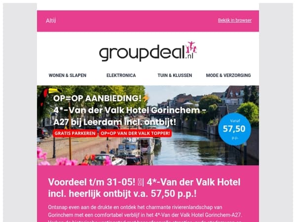 Voordeel t/m 31 mei! ⏳| 2, 3 of 4 dagen in 4*-Van der Valk Hotel incl. ontbijt