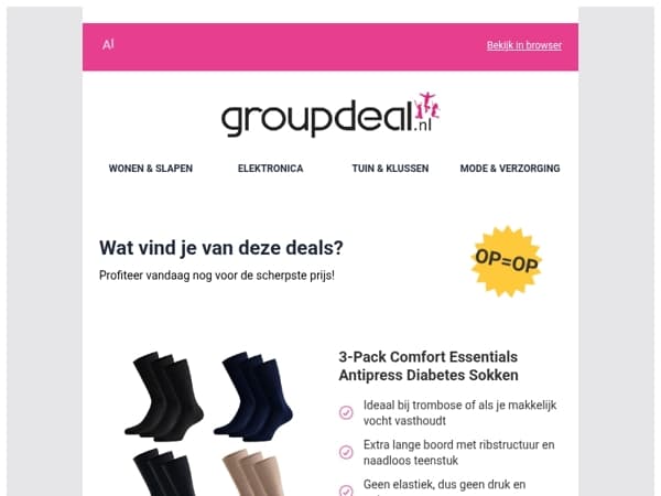 Ontdek de beste deals van vandaag!
