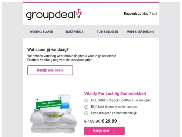 Bekijk de beste deals van de dag