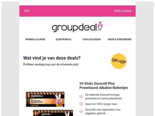 Ontdek de beste deals van vandaag!