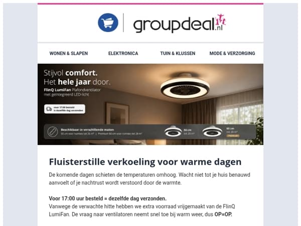 Verkoeling nodig de komende dagen? Voor 17:00 besteld = vandaag verzonden 🥵 OP=OP!