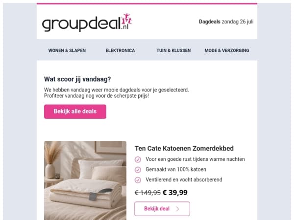 Ontdek de beste deals van vandaag!