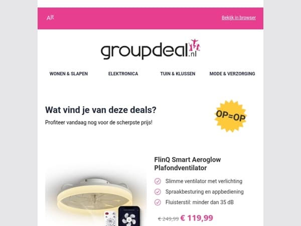 Bekijk de beste deals van de dag