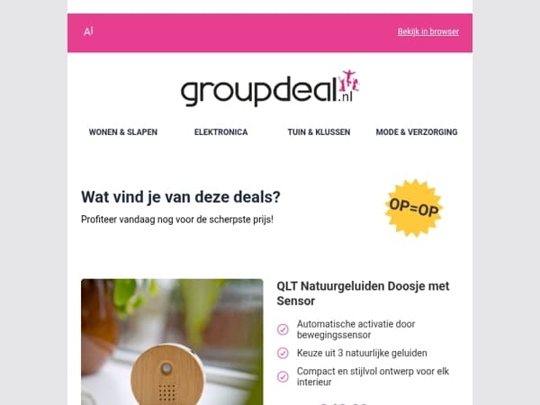 Bekijk de beste deals van de dag